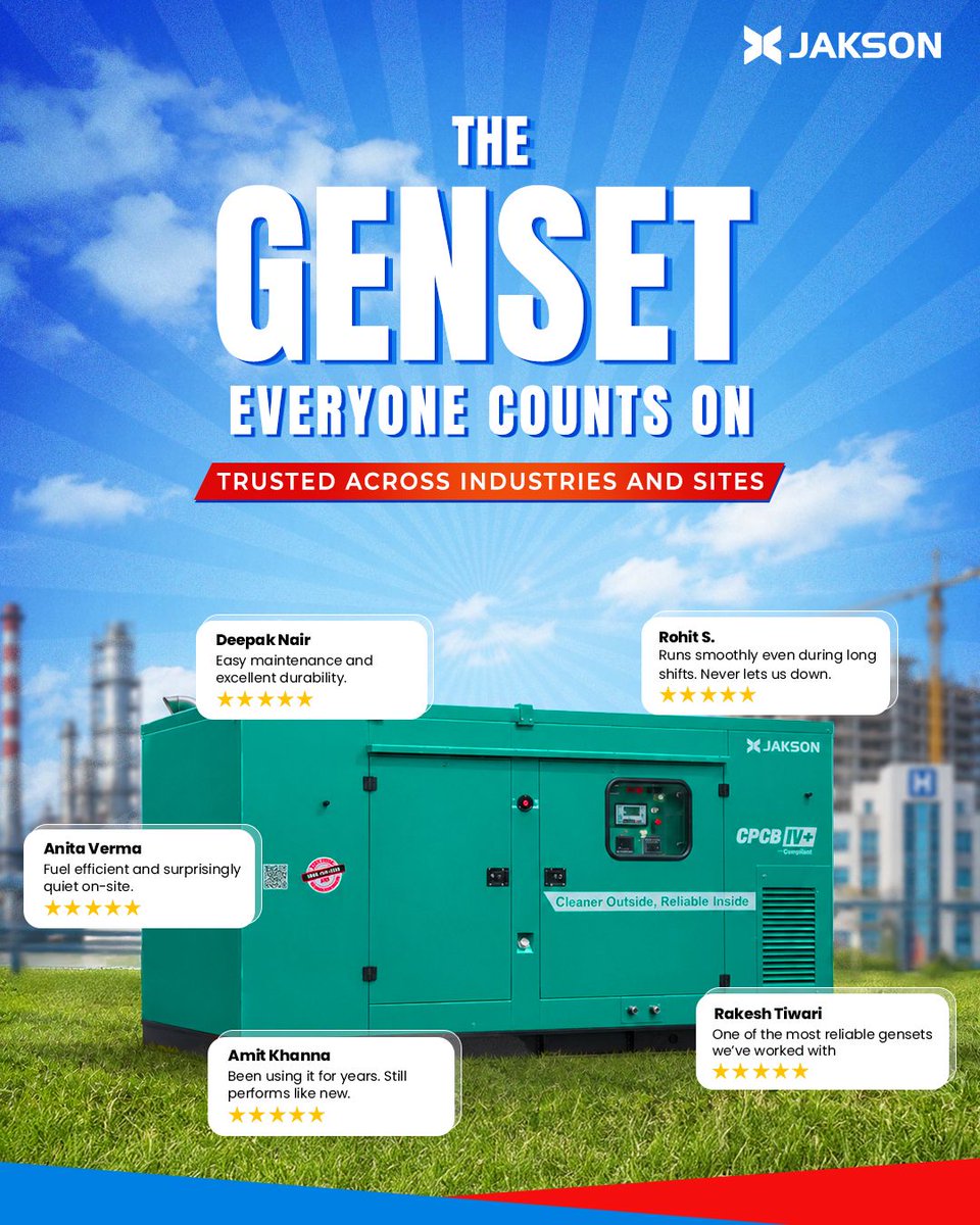 JaksonGroup's tweet photo. Reliable where it matters most.

From durability and fuel efficiency to quieter operation, these are the reasons industries continue to trust our gensets every day.

#JAKSONGroup #genset #industrialpower #powersolutions #backuppower https://t.co/lQubVTCbWh