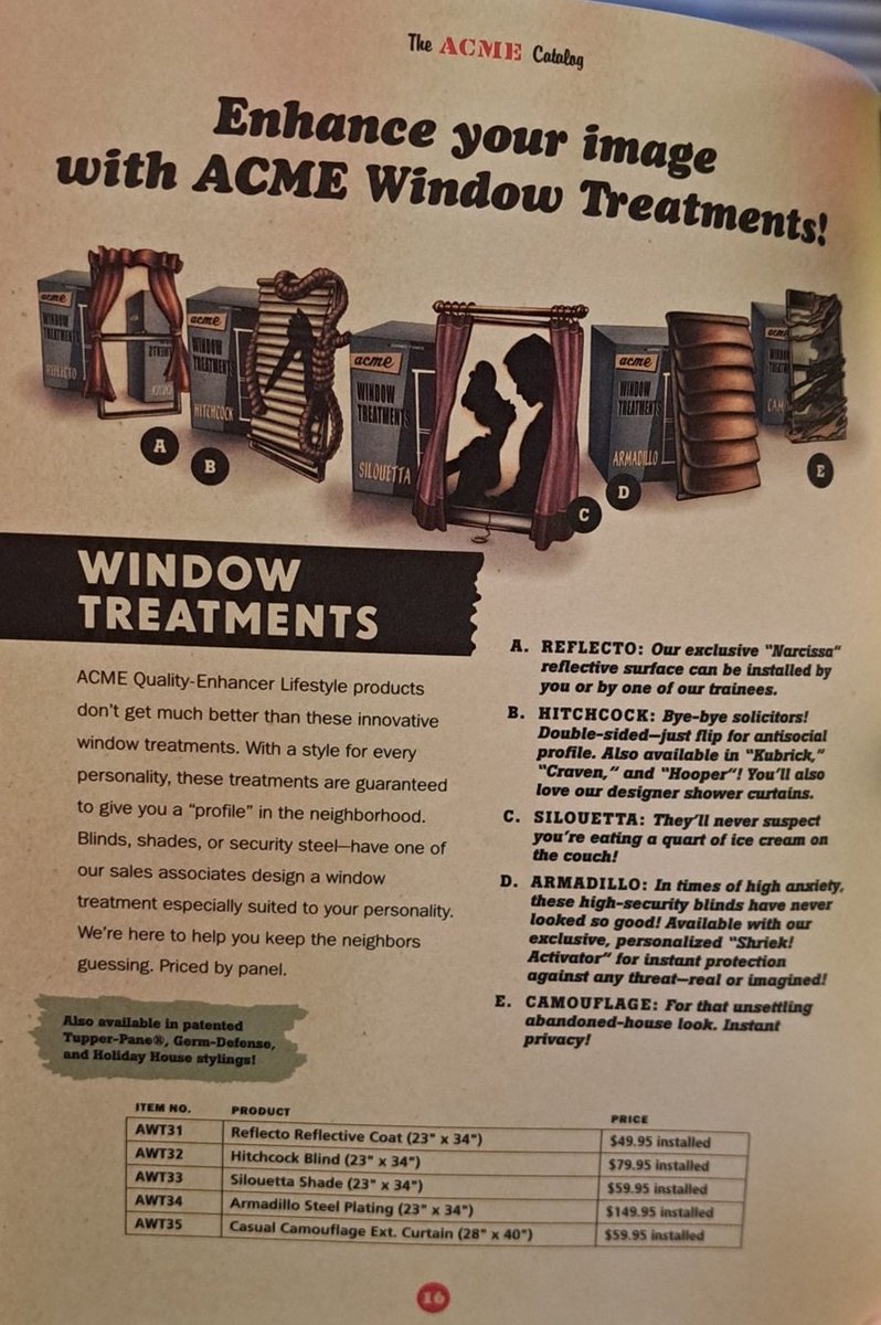 BenWalker2001's tweet photo. ACME product of the day

"Window Treatments"

#CoyoteVSACME💥
#WileECoyote💣
#RoadRunner🐦
#LooneyTunes🧨 https://t.co/NSEauWnp0d