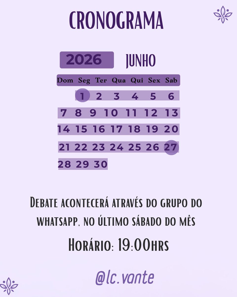 lc_vante's tweet photo. 📢 Atenção: Chamada para a LC de Junho aberta!

📖 Chamem na dm ou comentem aqui no post para entrar! https://t.co/JIyOOlMj44