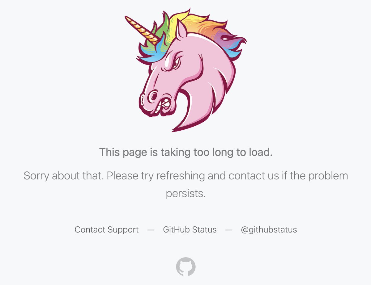 joacodok's tweet photo. i never thought i'd say this, but i'm starting to hate unicorns, github is becoming an unusable platform https://t.co/f6yjpnCTjO