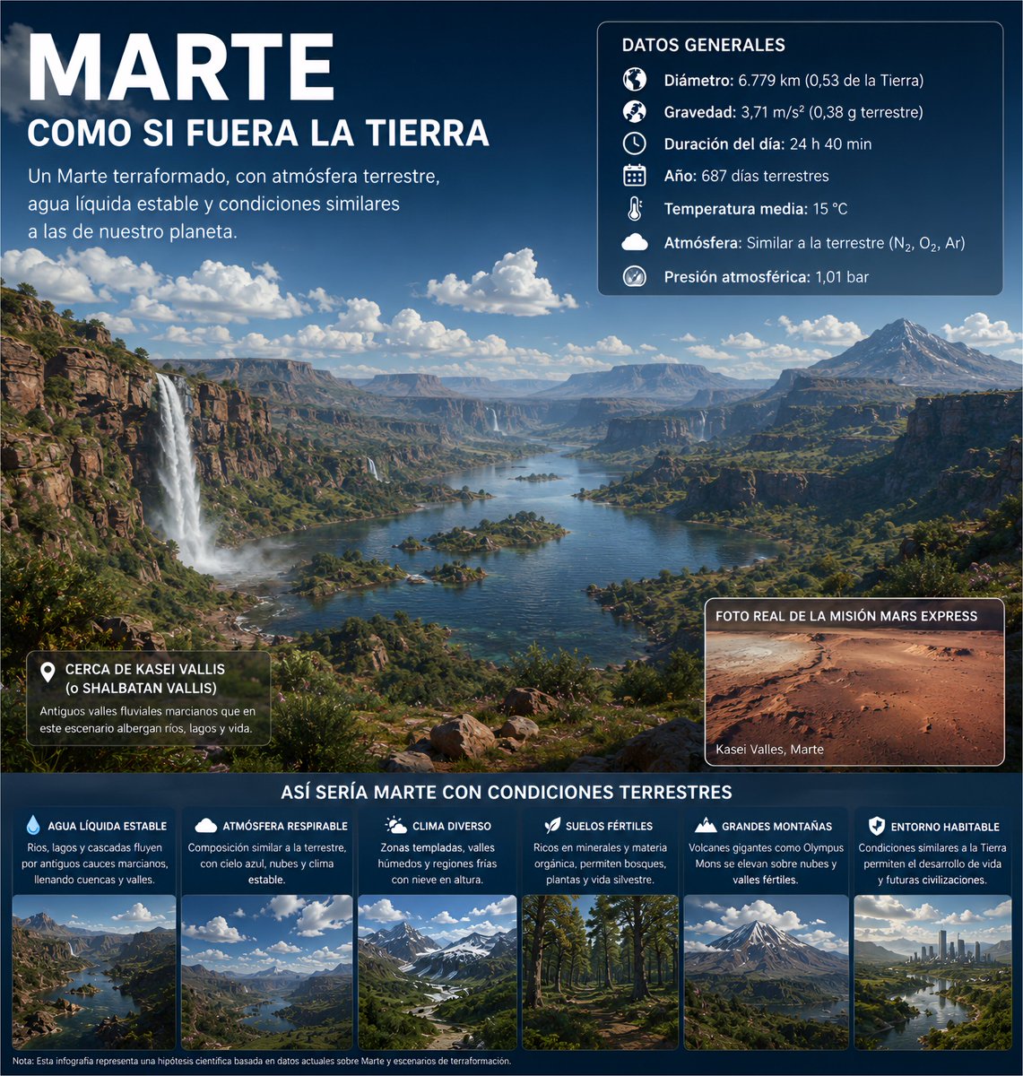 OSEDVEGOZ's tweet photo. Imaginemos un momento que Marte, el cuarto planeta desde el Sol, tuviese la atmósfera terrestre con una composición y condiciones climáticas similares.

Será como La Tierra, equilibrada  y estable o seguirá siendo un planeta caótico?

Abro hilo 🧵 
#NASA #Marte #Astronomia https://t.co/ohfxmdTWaA