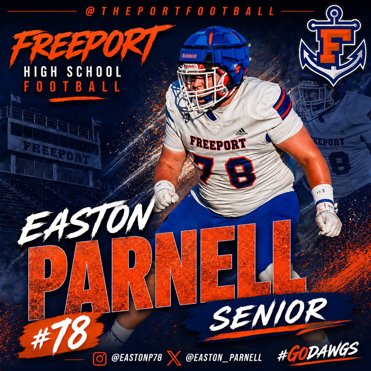 ThePortFootball's tweet photo. Built different in the trenches. 💪🔥

Freeport High School Senior OL Easton Parnell (@eastonp78 | X: @easton_parnell) continues to show why he’s one of the toughest and most physical linemen on the Gulf Coast. At 6’+, 300+ lbs, Easton brings power, toughness, footwork, and relentless effort every snap. Dominant in the run game and committed to protecting the quarterback, he plays with intensity and pride for the Bulldogs.

College coaches — keep your eyes on #78. 📈🏈

#GoDawgs #RecruitThePort⚓️ #FreeportFootball #OL #TrenchMob #FridayNightLights

@ThePortFootball 
@coachbjohns1
@CoachBennum
@joshrwoodham 
@CoachCole01
@CoachFarris_ 
@CoachBobbyMoore