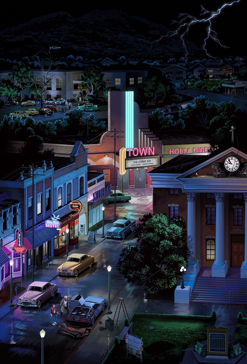 MoonIslandArts's tweet photo. Have a look at our latest BTTF poster! Hand illustrated, drops on our site within 24 hours! #backtothefuture https://t.co/g6C7VThGd9
