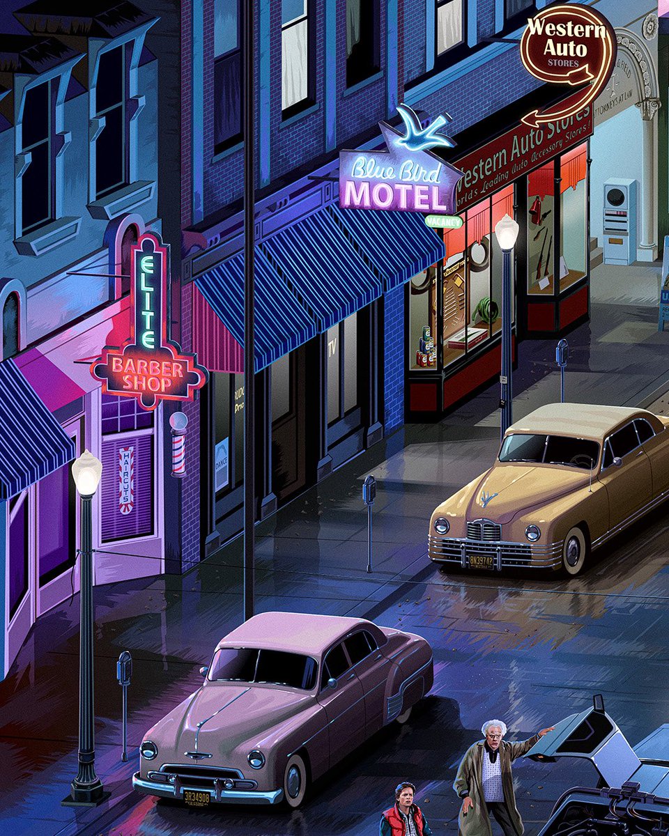 MoonIslandArts's tweet photo. Have a look at our latest BTTF poster! Hand illustrated, drops on our site within 24 hours! #backtothefuture https://t.co/g6C7VThGd9