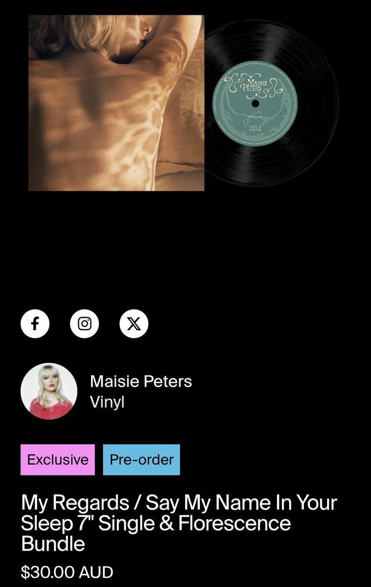 ggerastourdiary's tweet photo. not sure if already posted but the tour exclusive my regards 7 inch is on the warner store australia shop!
4 copies left! https://t.co/pSL4Q8Cbln