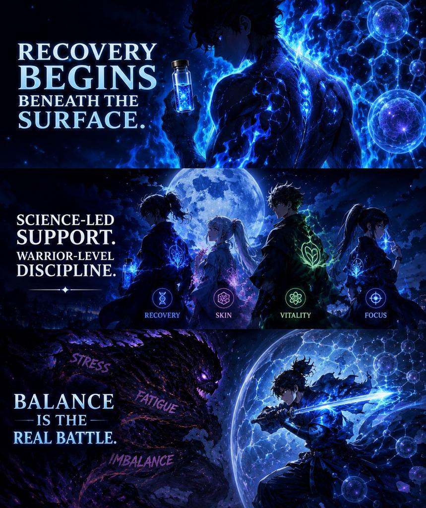 APeptides's tweet photo. Balance is built through every battle.
Recovery, vitality, skin, and focus — each one plays a role in supporting the body’s bigger system.

Science-led support. Warrior-level discipline.

#AzzurriWellness #ScienceInspiredSelfCare #WellnessJourney #RecoverySupport #CellularWellness #AnimeVisual #WellnessDiscipline #BalanceIsTheBattle