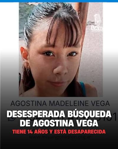 abrilcba_'s tweet photo. Agostina Vega está desaparecida hace 4 días en Córdoba. Tiene 14 años. Que aparezca sana y salva. La familia está desesperada. https://t.co/QIFdPrnWtZ