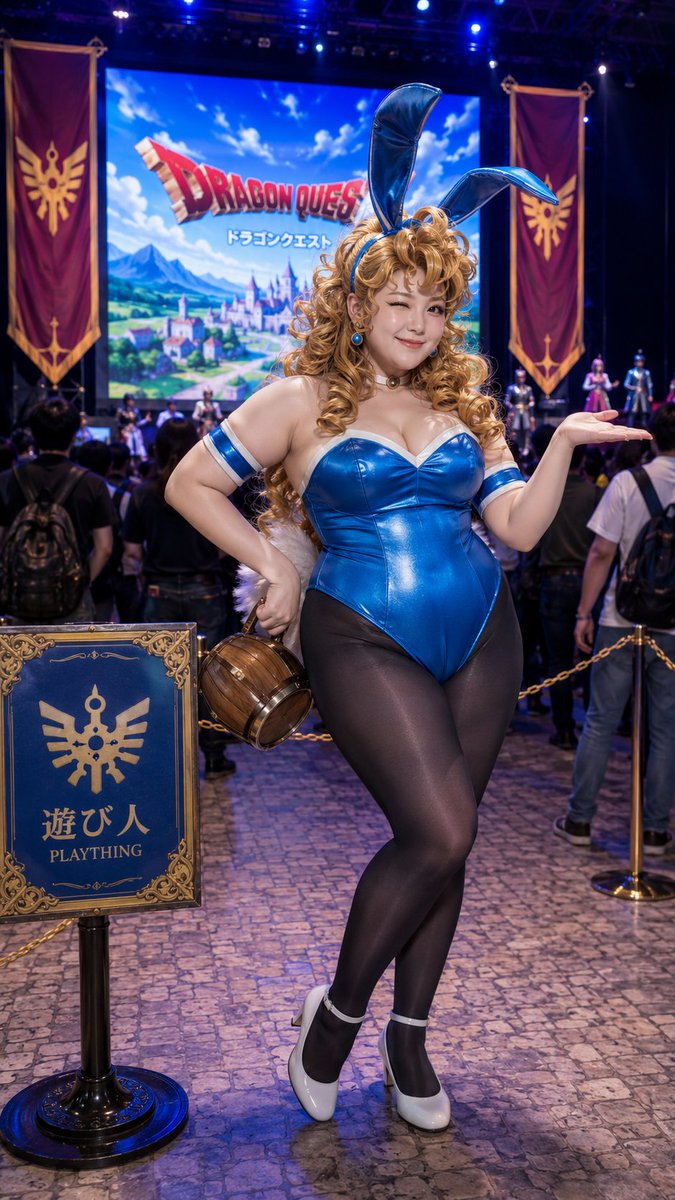 re_pottyariai's tweet photo. 今日はドラゴンクエストの日🎌 ぽっちゃり遊び人ちゃんがバニー姿で登場！ 「今日はお酒もいっぱい飲んじゃおうかな♪」 ふっくら柔らかそうなこのお腹と太もも… あなたはどの職業で遊びにきますか？👀
 #ドラゴンクエスト #ドラクエの日 #ぽっちゃり #AIart #バニーガール 
ファンアート https://t.co/79i6VfMT6K