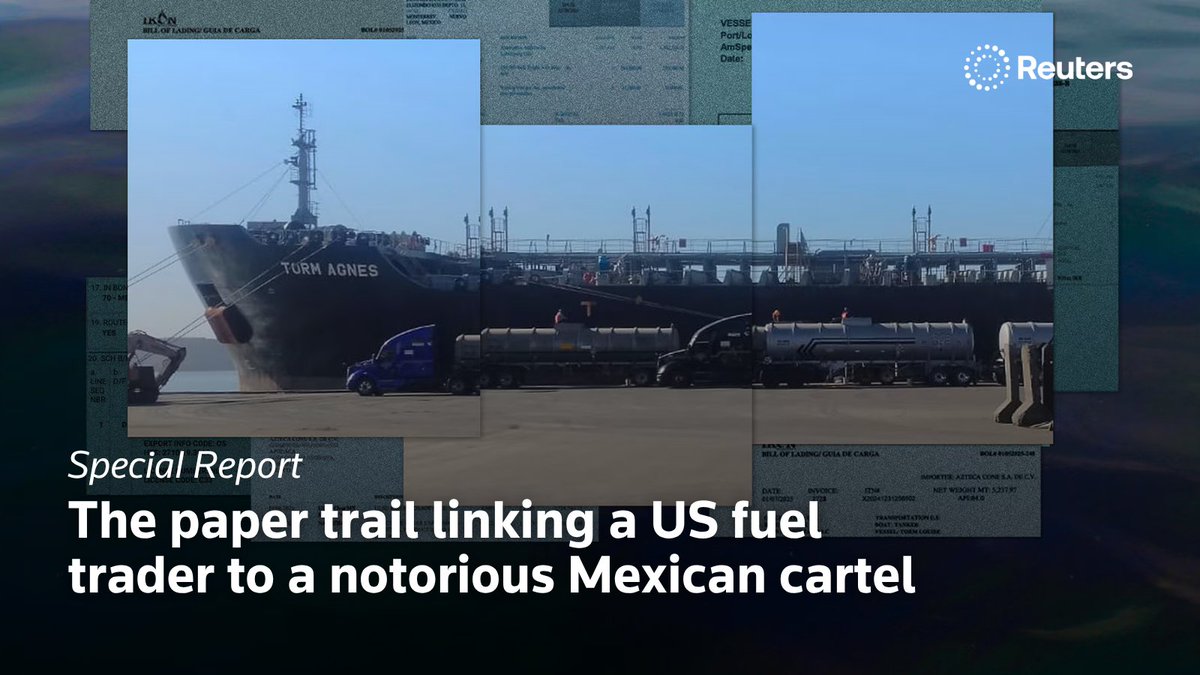 Reuters's tweet photo. Mexican investigators are probing purported links between a Texas fuel trader and Mexican trucking company they believe is tied to the Jalisco New Generation Cartel, Reuters learned from Mexican security sources and documents https://t.co/6wfnuO26bF @specialreports https://t.co/dOnsETnLqT