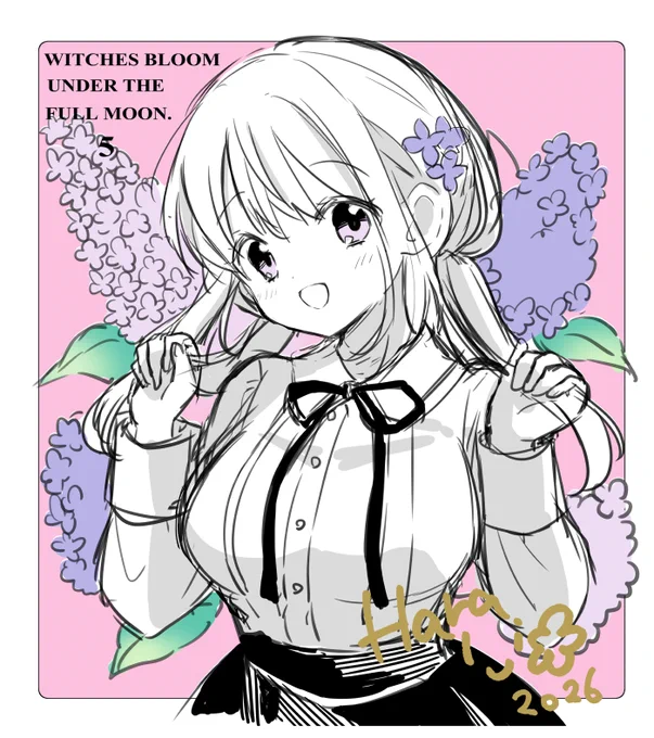 (RP)サイン色紙プレゼントフェア✨5巻でも描かせて頂きました。ラフはいつもPCで描きます。
(担当様、背景の花は紫陽花ではなくライラックです!🙏)
#魔女咲く 