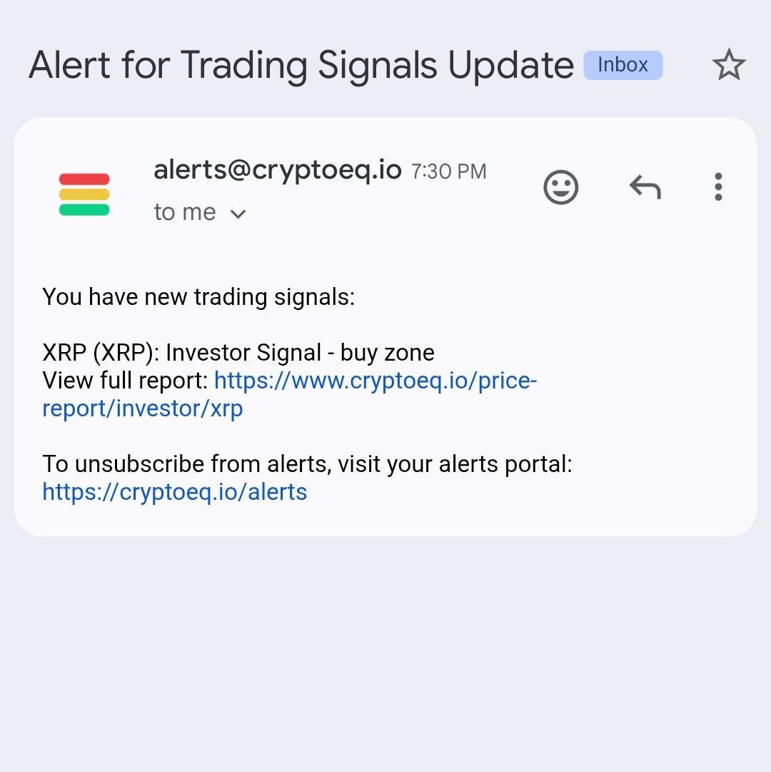 CryptoEQ's tweet photo. It's been a busy last few days for our proprietary trading signals. "Buy Zone" signals printed on Monday and Tuesday for $BTC, $ETH, and $XRP. 

If you have a more active strategy, not a bad spot to consider opening or adding to a position on one or more of these assets.

As always, DYOR.
