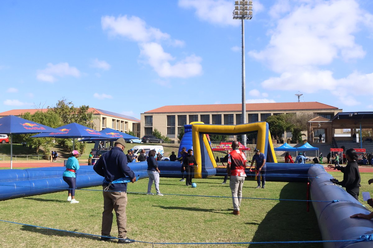 CPUT's tweet photo. Staff members from across CPUT’s campuses came together recently to celebrate Employee Wellness Day – an event focused on promoting physical health, mental well-being and staff connection. The event, organised by Human Capital: Lifestyle and Wellness, included health screenings and a financial wellness hub, while staff participated in fun activities such as table tennis, painting, a fun run and self-defence demonstrations. Grooming services for men were also available.