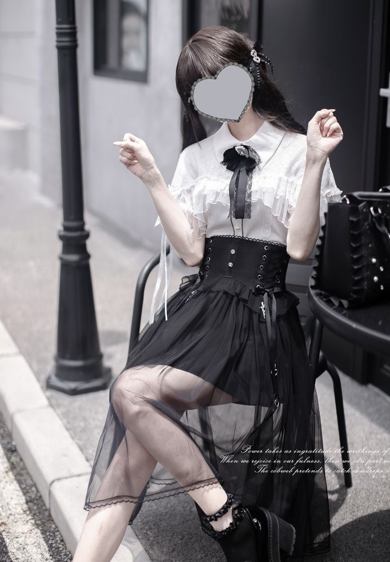 シースルーブラックスカートセットアップ♥
