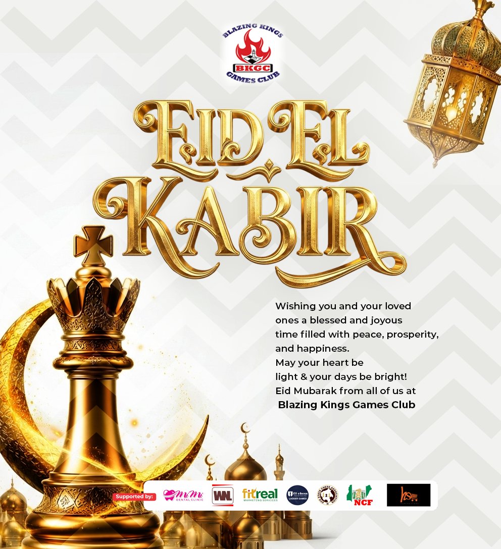 BlazingKings_GC's tweet photo. ✨♟️🌃
May this Eid bring peace to every home, joy to every heart, and endless blessings to you and your loved ones.
From all of us at Blazing Kings Games Club, we wish you a joyful and fulfilling Eid-el-Kabir celebration. 🕌💫
Eid Mubarak! ❤️ #EidElKabir #BKGC #EidMubarak #BKGC https://t.co/gEaLFXUXE0