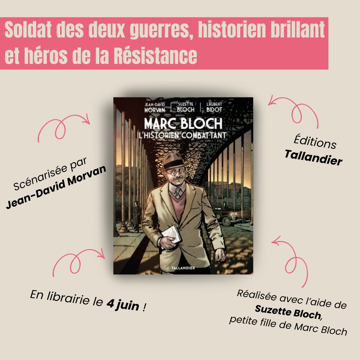 onacvg's tweet photo. #MercrediMémoire En cette Journée nationale de la Résistance, rendons hommage à Marc Bloch. Résistant, historien, il entre au Panthéon le 23 juin. Son histoire prend vie en BD le 4 juin ! 📖 https://t.co/qG869Vgsss