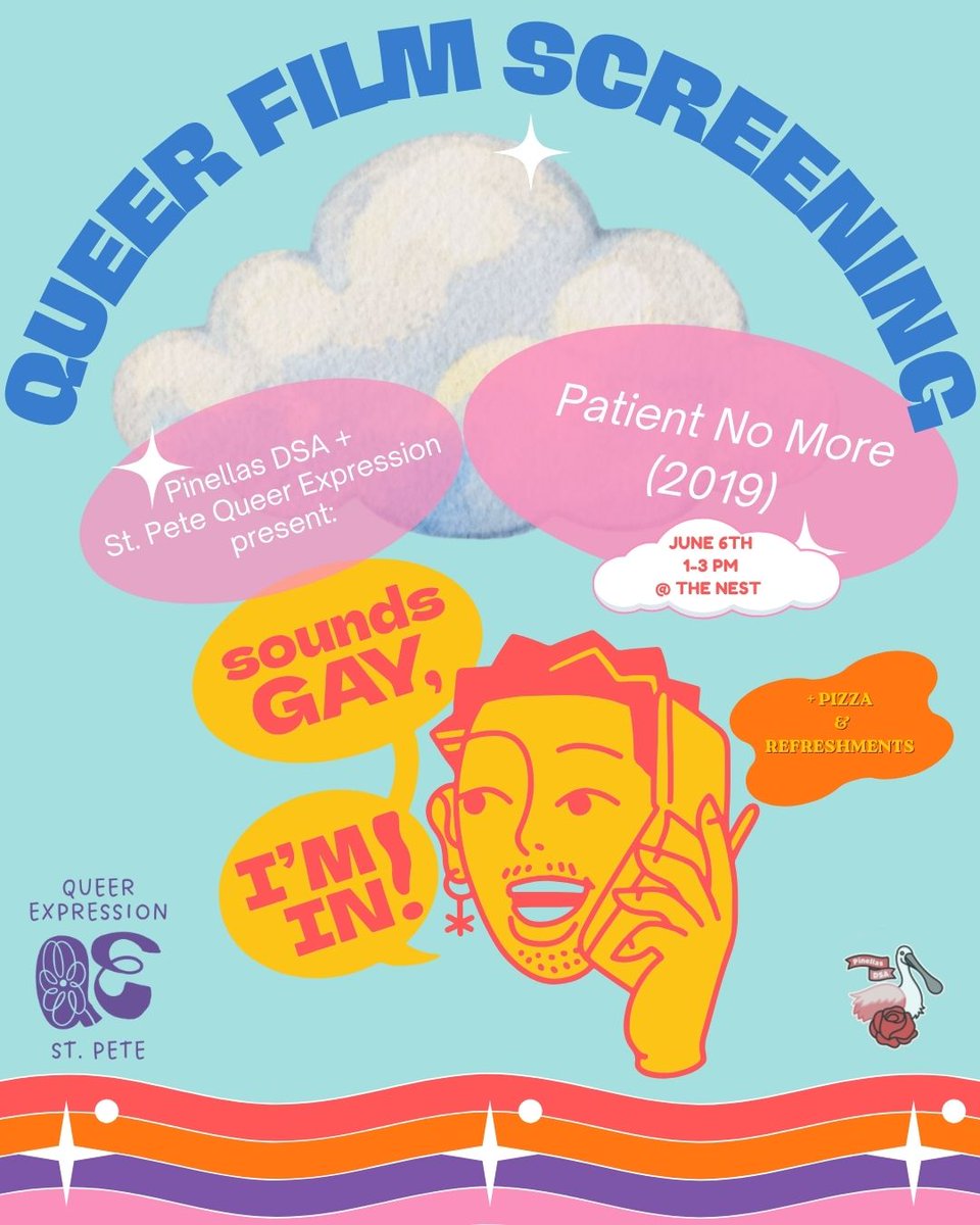 PinellasDSA's tweet photo. It's an afternoon of film and community! We're screening the 2019 film "Patient No More" — a documentary telling the story of the movement that fought to end the pathologizing of trans identity!

RSVP for location: https://t.co/pjqPr9T2Hx

#DSA #prideingrandcentral #stpetepride https://t.co/En8XIWwOu9
