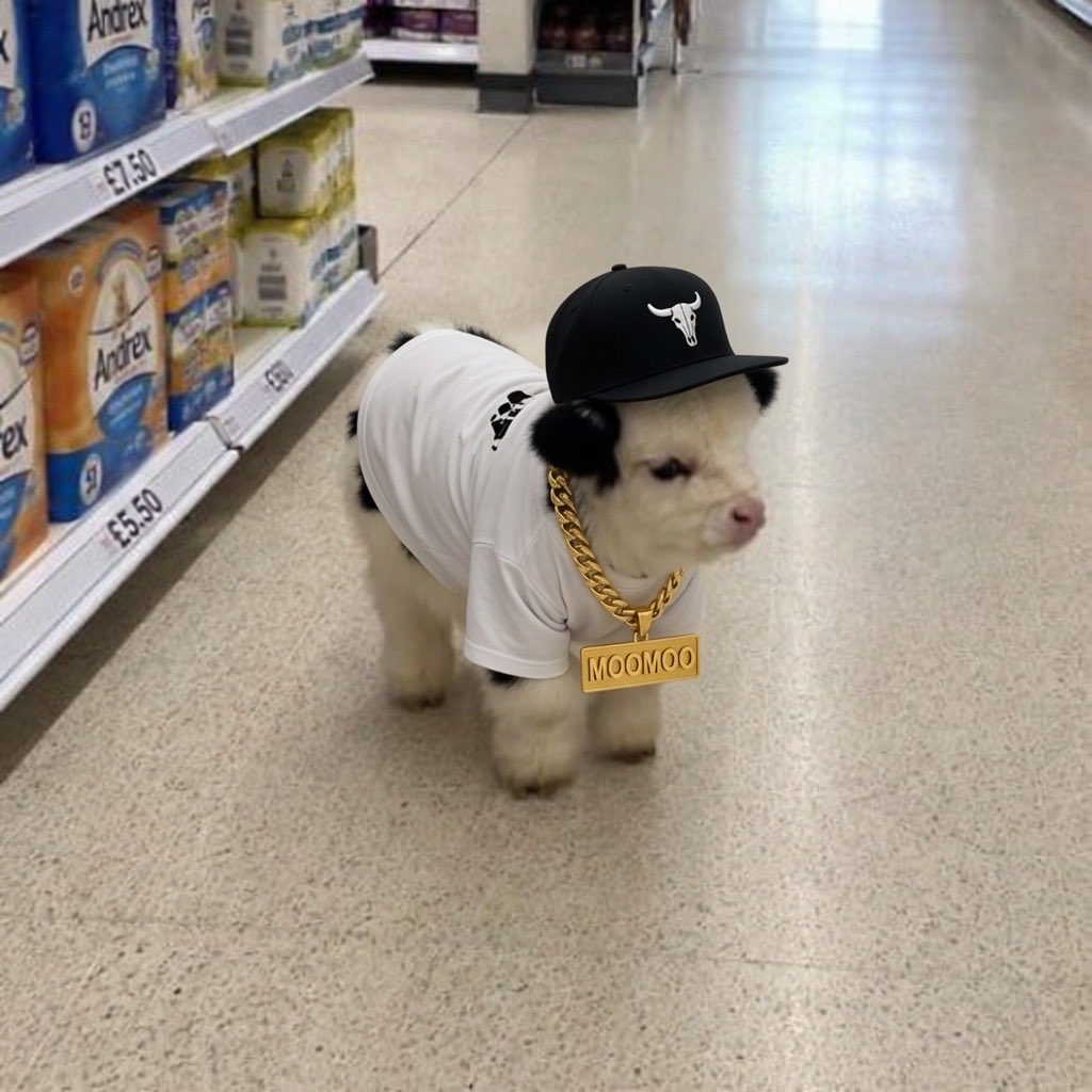 moomoopf's tweet photo. coolest cow on chain https://t.co/fm2Kb4lLah