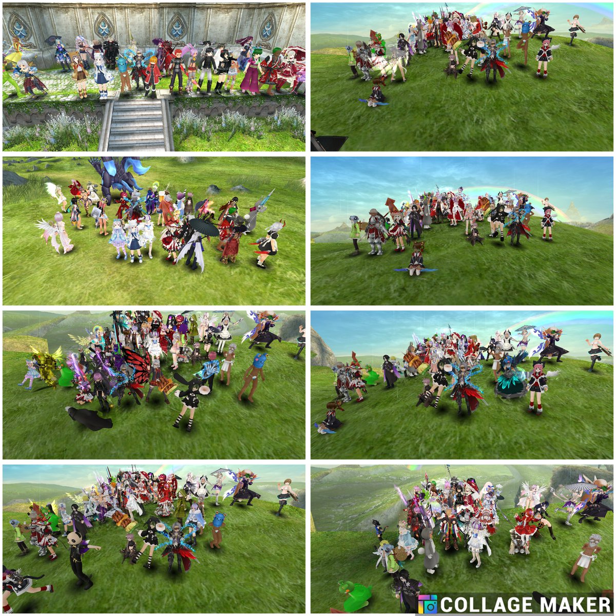 Here are the SS Memory Collages with Pillow-san, friends, and