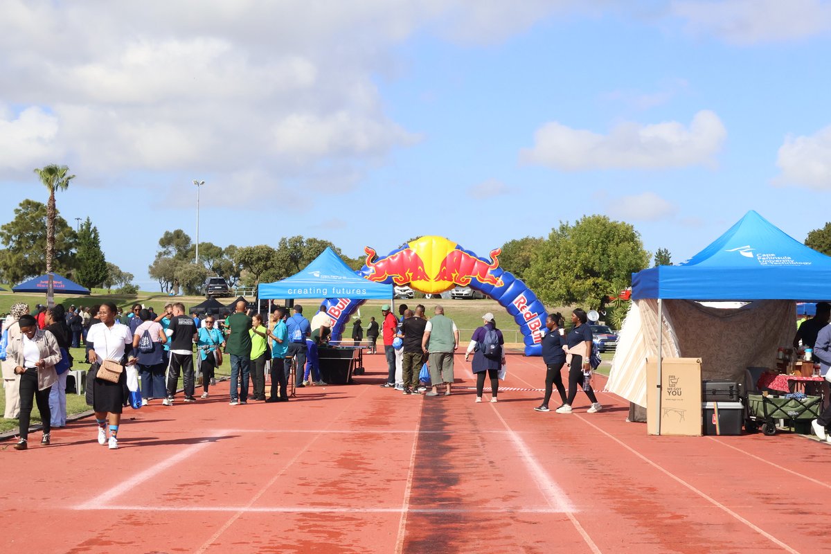 CPUT's tweet photo. Staff members from across CPUT’s campuses came together recently to celebrate Employee Wellness Day – an event focused on promoting physical health, mental well-being and staff connection. The event, organised by Human Capital: Lifestyle and Wellness, included health screenings and a financial wellness hub, while staff participated in fun activities such as table tennis, painting, a fun run and self-defence demonstrations. Grooming services for men were also available.