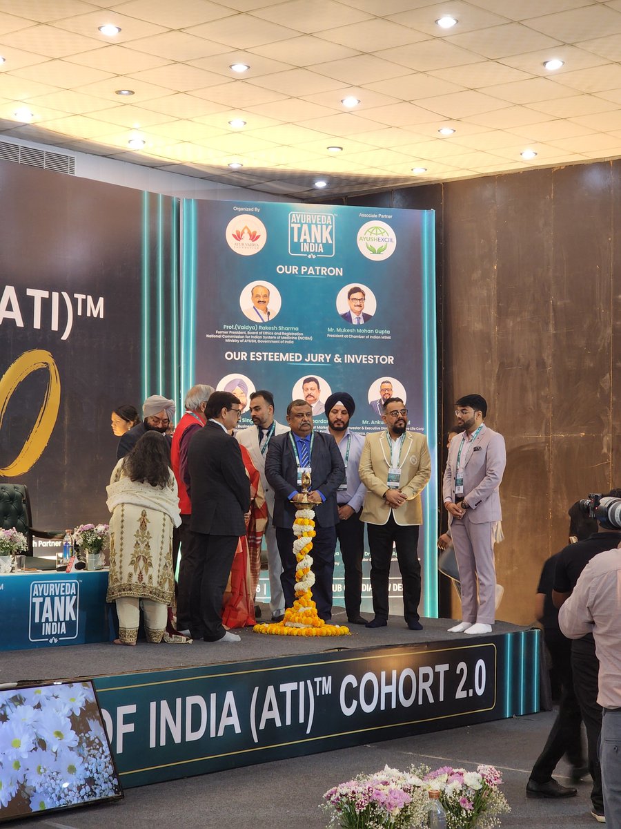 MMGUPTA's tweet photo. Honoured to address the Inaugural Session of the prestigious Ayurveda Tank India event alongside eminent personalities, distinguished industry leaders, healthcare experts, entrepreneurs, and policymakers who are contributing towards strengthening India’s Ayurveda and wellness ecosystem.

It was a privilege to share the stage with respected dignitaries including:

• Mr. Shyam Jaju – Ex-National Vice President, Bharatiya Janata Party (BJP)
• Rashmi Mishra Ji – Prabhari, BJP Purv Sainik Prakoshth, Delhi Pradesh

The discussions during the inaugural session reflected a collective vision for empowering Ayurveda, supporting MSMEs, encouraging innovation, and creating global opportunities for India’s traditional healthcare sector.
As President of the Chamber of Indian Micro Small and Medium Enterprises, I firmly believe that India’s wellness and Ayurveda industry has the strength to become a major pillar of economic growth, entrepreneurship, and employment generation.

My heartfelt gratitude to the organizers of Ayurveda Tank India, AYUSHEXCIL, and every esteemed speaker and participant for making this platform truly inspiring and impactful.

Together, let us continue working towards a healthier, stronger, and self-reliant India. 📷
#MukeshMohanGupta #CIMSME #AyurvedaTankIndia #Ayurveda #MSME #Healthcare #Innovation #Leadership #StartupIndia #Wellness #Entrepreneurship #AtmanirbharBharat #IndiaGrowth