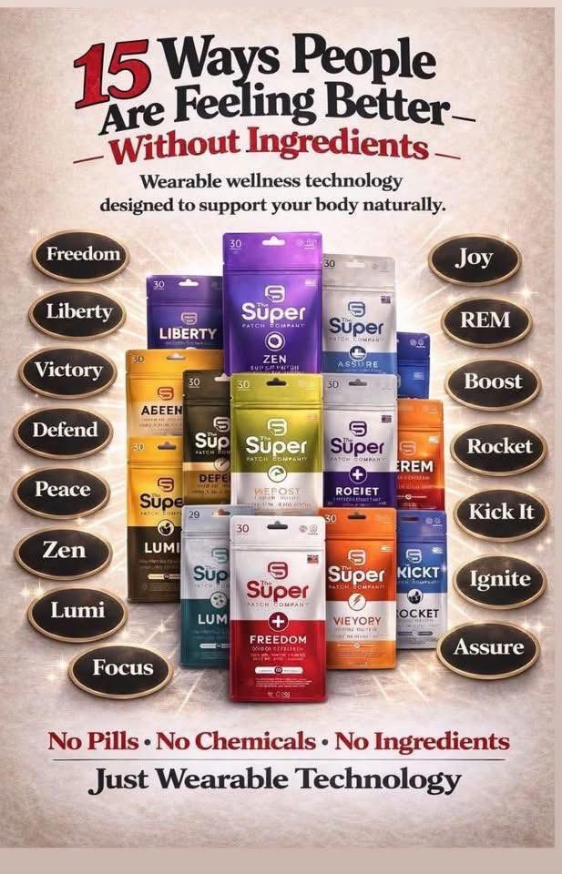 BrittLesley3's tweet photo. 15 ways to feel better, zero ingredients, pure you. We’re patching the future of wellness—no pills, no chemicals. Let’s get you feeling your best ✨#superpatch @revspatches.com https://t.co/nuHqw28L1Z