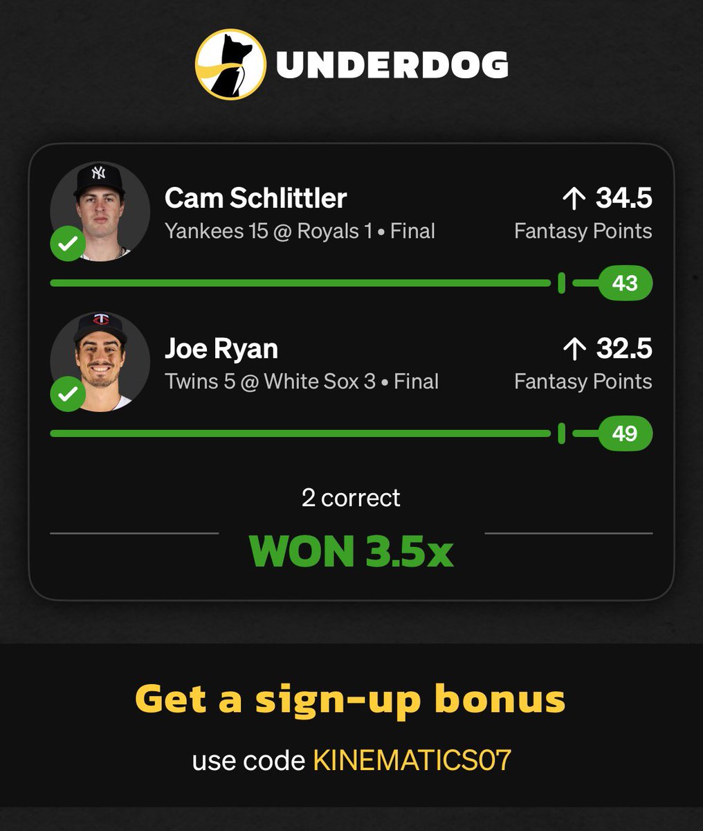 kinematics07's tweet photo. Shoutout to Jason Alexander for giving up 8 runs in the first and still covering his PO line 🫡

>15.5 likes and I’ll drop a power 3 for PrizePicks! https://t.co/iO2Kqx6YSj