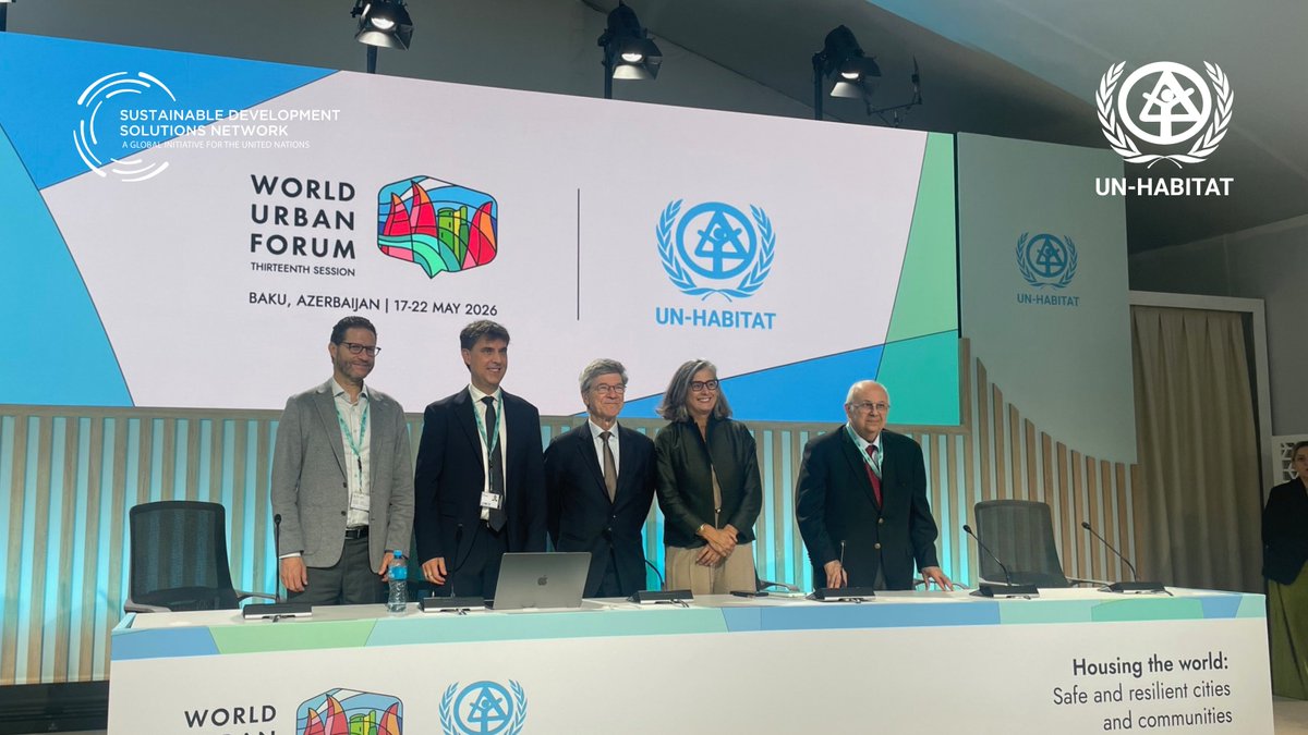 UNSDSN's tweet photo. @UNSDSN &amp; @UNHABITAT have signed a new strategic partnership — the "UN-Habitat Partnership on the Future of Cities" — to accelerate inclusive, resilient &amp; sustainable urban development worldwide.

🔗 https://t.co/Le3VVGrBqp
💡 https://t.co/HE7hbNv9hV https://t.co/SOr4aYXGVA