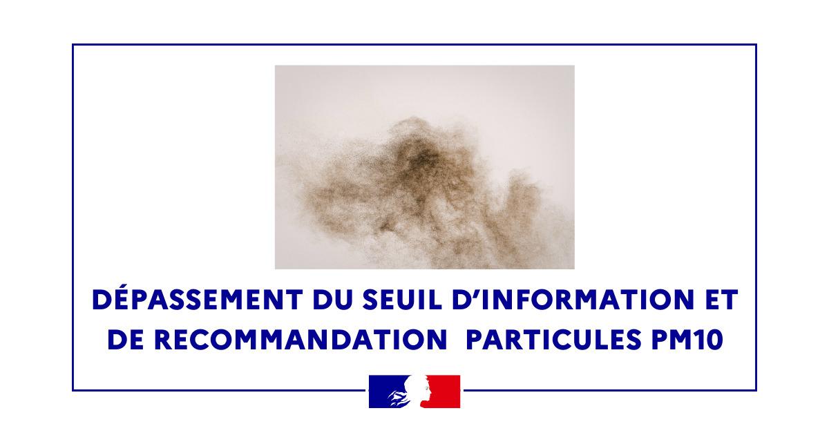 Prefet36's tweet photo. 🌫️ Alerte qualité de l’air
Un dépassement du seuil d’information pour les particules fines PM10 est attendu aujourd'hui.
✅ Une amélioration de la situation est toutefois attendue dès demain.
👉 Limitez les efforts physiques intenses en extérieur.
https://t.co/ympkskdJQi https://t.co/r52SkVM2WN