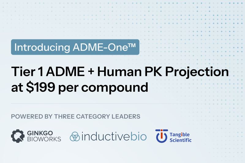 jrkelly's tweet photo. Thrilled to launch our new ADME-One service at @Ginkgo with our partners @inductive_bio and Tangible Scientific! 

Amazing price point at $199 -- this is what AI + autonomous labs will enable in biopharma CRO services.

ADME-One delivers a high-throughput Tier 1 ADME (absorption, distribution, metabolism, and excretion) panel paired with best-in-class AI-powered human pharmacokinetic (PK) projection and fully integrated compound management.

* Ginkgo Datapoints: Data Generation. All five Tier 1 assays (microsomal stability, cell permeability, kinetic solubility, CYP inhibition, and plasma protein binding) are executed end-to-end in Ginkgo's automated laboratory in Boston. Validated, standardized workflows produce AI-ready data without the variability of manual handling.

* Inductive Bio: AI-Driven Contextualization. Inductive Bio's Compass platform turns the experimental panel into actionable human PK projections, integrating disparate individual ADME datapoints into a single multiparameter optimization endpoint that guides compound prioritization. The company's ADMET models are independently validated as best-in-class, having recently won both the 2025 ASAP and 2026 ExpansionRx OpenADMET blind prediction challenges, two of the most rigorous public benchmarks in the field.

* Tangible Scientific: Compound Management. Customers submit compounds and receive results. Tangible handles compound intake, plating, real-time tracking, and management for every ADME-One order, eliminating the logistics overhead that typically accompanies outsourced ADME work.

Read more here and try it out!
https://t.co/kEifpADyng