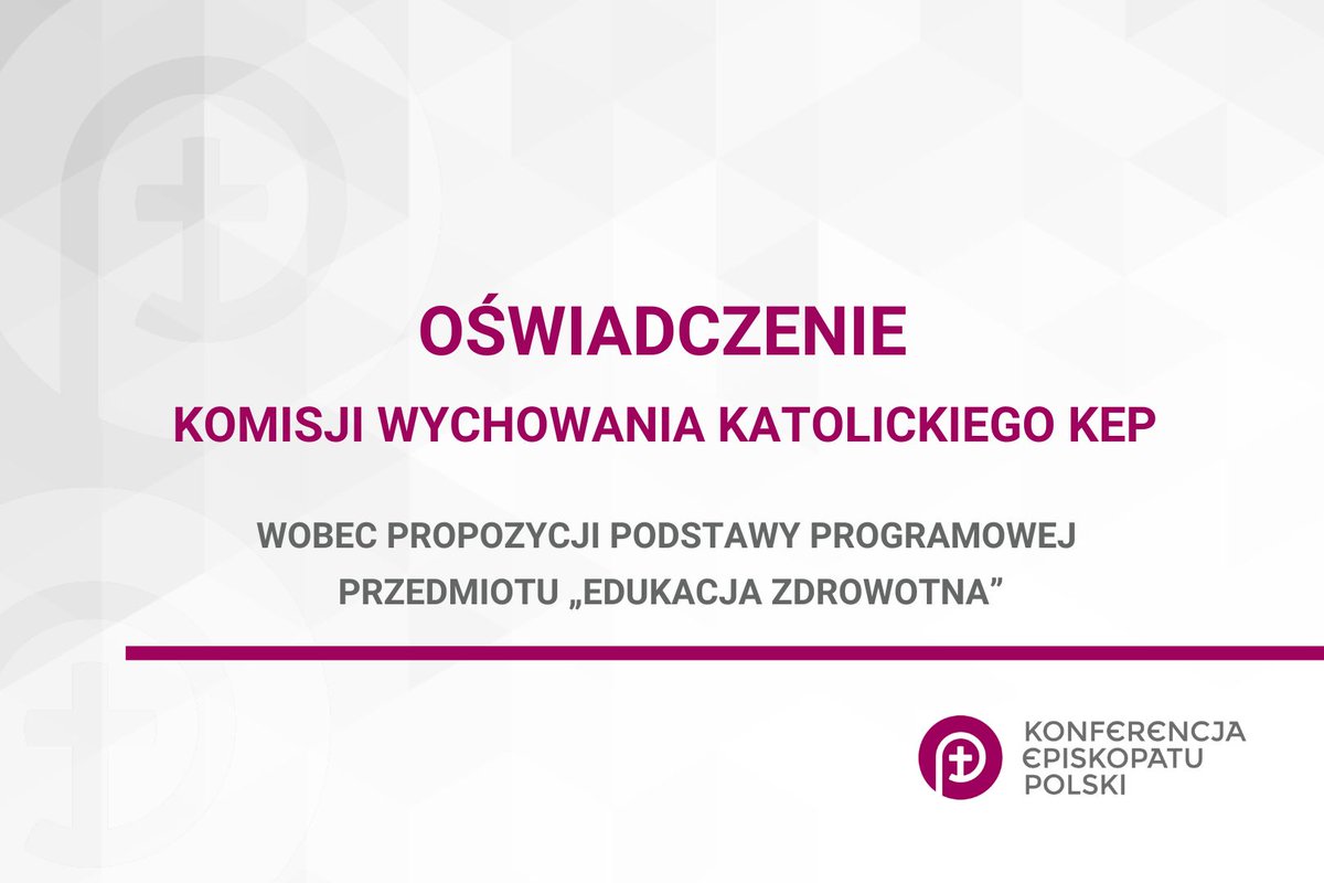 EpiskopatNews's tweet photo. Seksualność człowieka powinna być ukazywana w kontekście miłości małżeńskiej, odpowiedzialności i życia rodzinnego – czytamy w oświadczeniu Komisji Wychowania Katolickiego KEP wobec propozycji podstawy programowej przedmiotu „Edukacja zdrowotna”.

https://t.co/Qi4Mf5RLz0 https://t.co/7kUcLqc7Rt