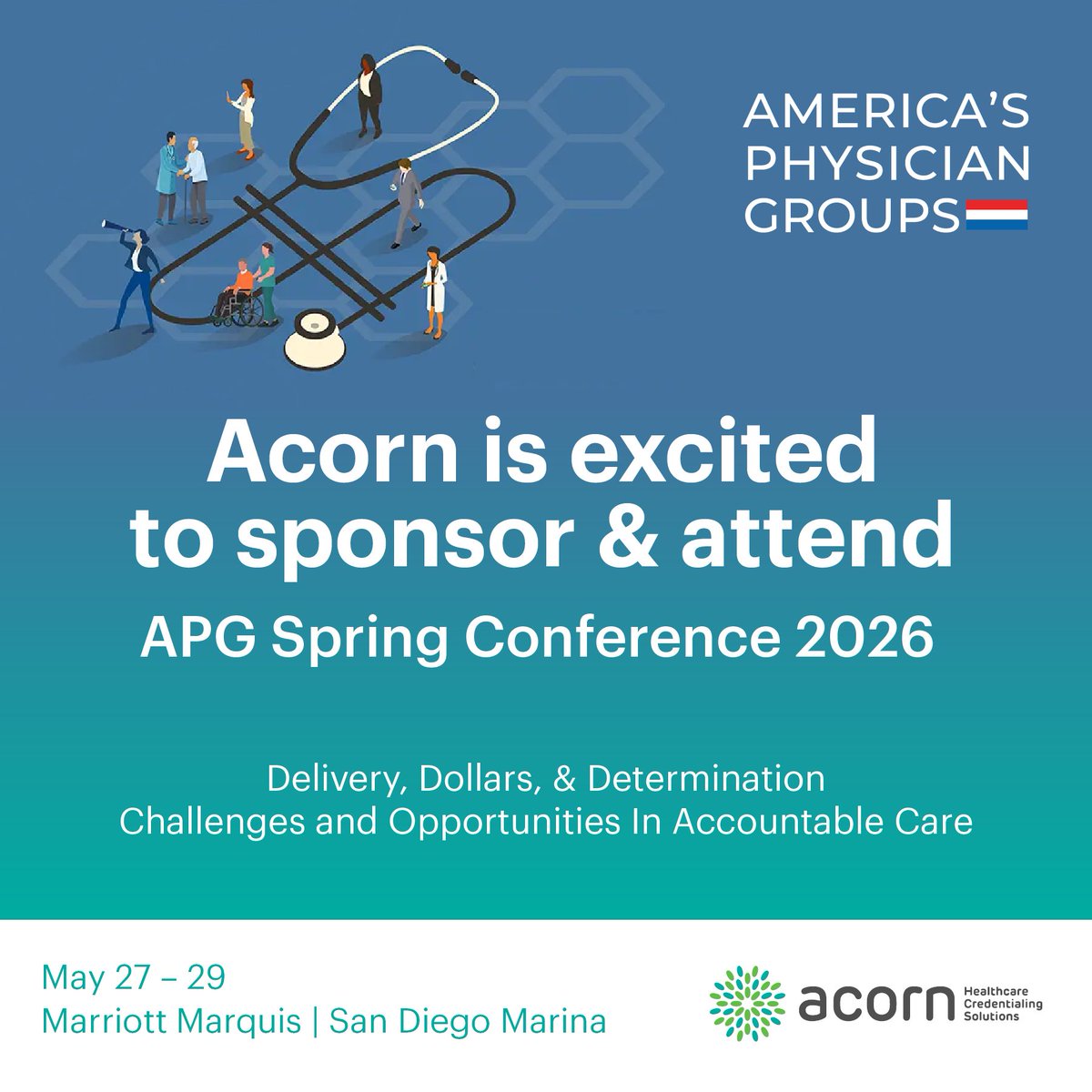 AcornCred's tweet photo. Acorn is excited to sponsor and attend the @AmerPhysGrps Spring Conference 2026.

Connect with us to discuss how healthcare organizations are modernizing credentialing, reducing operational friction, and accelerating provider readiness.

#APG #Acorn #Credentialing https://t.co/OF9CIW9HVt
