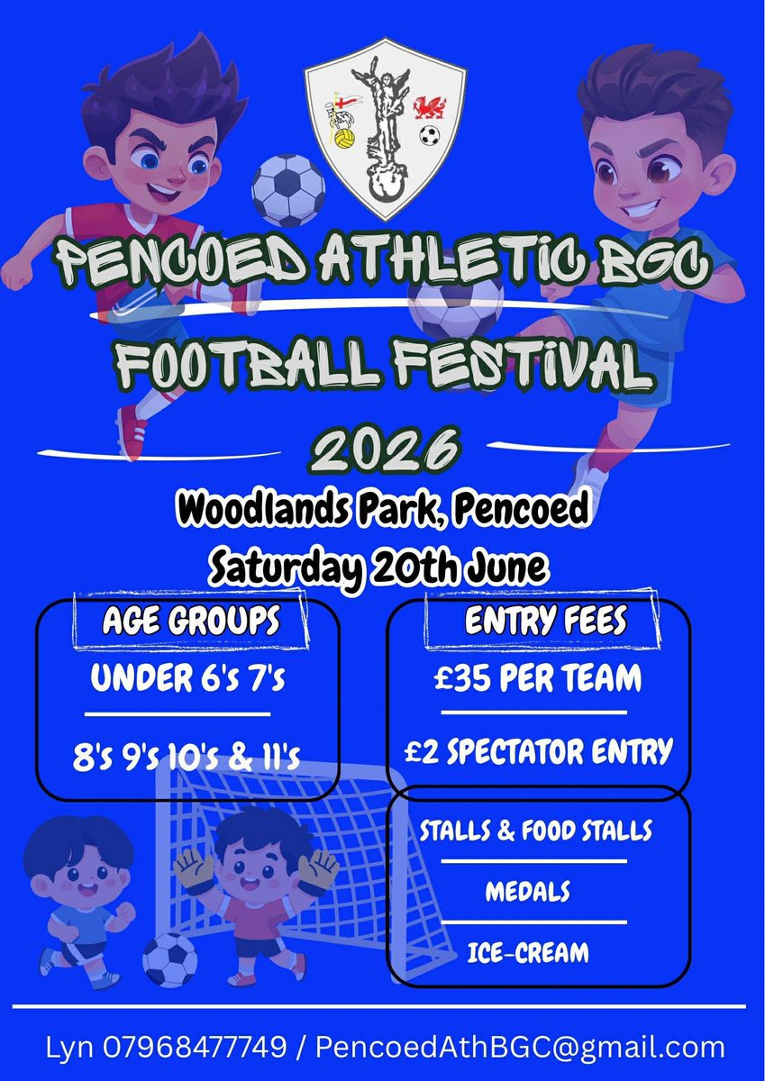 jmarshall298's tweet photo. Few spaces left in Pencoed’s football tournament Sat 20th and Sun 21st June. Contact Lyn on 07968477749 https://t.co/12DOrsyj7X