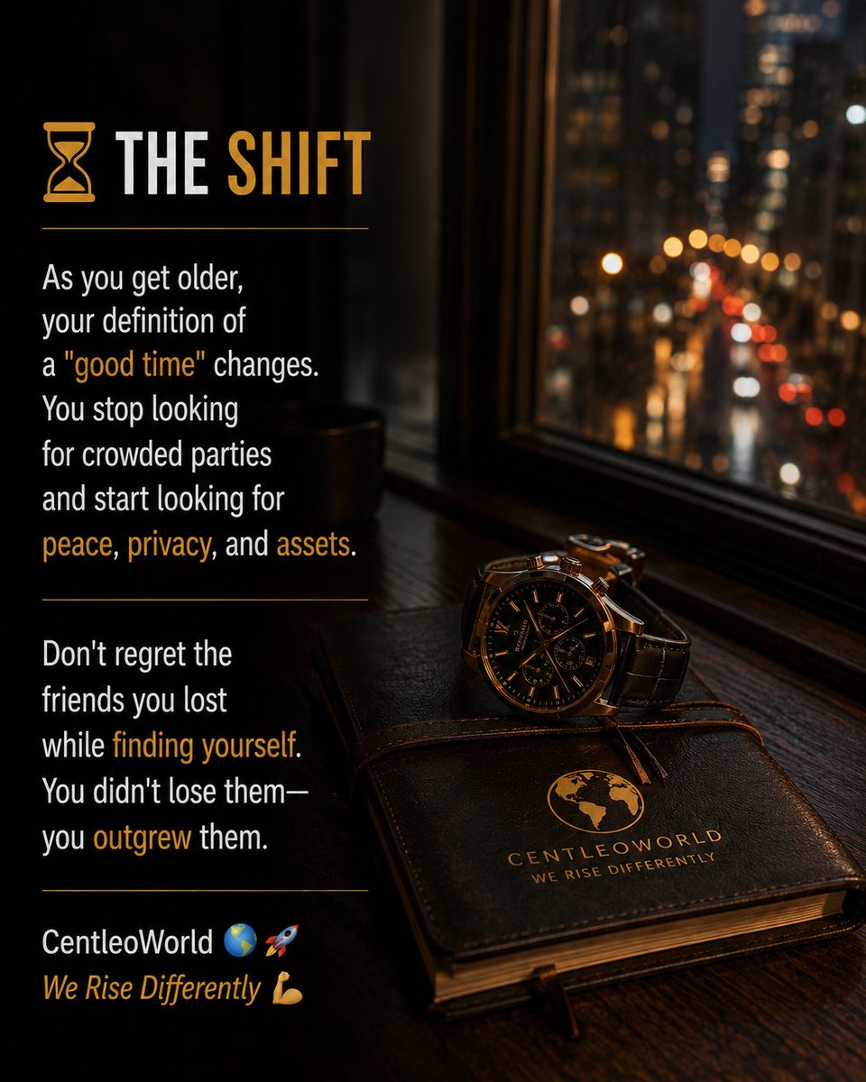 CentleoWorld's tweet photo. Growth requires a different version of you, and that version cannot carry everyone from your past.

Keep leveling up your circle, your mindset, and your standards.

CentleoWorld 🌍🚀
We Rise Differently 💪 https://t.co/W2fU1T1QBZ