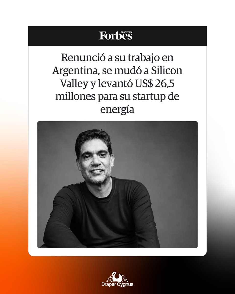 DraperCygnus's tweet photo. Worth reading 👇

Fernando Llaver, one of our portfolio founders, sat down with @forbesargentina to talk about Splight, the energy startup he built from scratch in Silicon Valley⚡

🔗 https://t.co/Wd0vEIbcD3

#Portfolio #DraperCygnus https://t.co/slVSkZ90H1