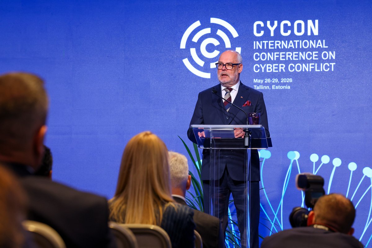 ccdcoe's tweet photo. #CyCon2026 was honoured to welcome two heads of state to the stage today - @AlarKaris, President of the Republic of Estonia, and Petr Pavel, President of the Czech Republic. 

A key takeaway: AI is reshaping the battlefield in both directions - enabling faster, more sophisticated attacks, while also becoming one of the most powerful tools of cyber defence.

But technology alone will not secure tomorrow. Investing in cyber defence means investing in education, awareness and international cooperation. No country, government or company can do this alone.