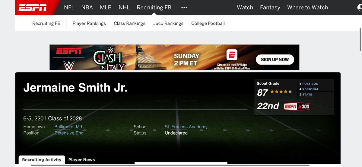 Jermaine_Smithj's tweet photo. Blessed to be named the No. 22nd player in the ESPN 300!!! #AGTG🙏🏾

Nationally (22nd)
position (6th)
Region (4th)
State (2nd)
@Coachmessay @CoachJdubSFA @CoachCrack5 @lbcoachchris @TheUCReport https://t.co/k5bVpH93RB