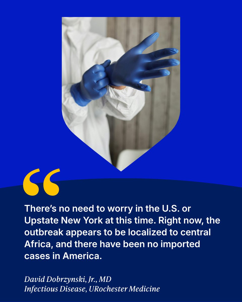 UR_Med's tweet photo. Ebola was recently declared a "public health emergency of international concern" by the World Health Organization.

For now, our infectious disease experts say those in our region don't need to worry, but they urge everyone to stay informed and up to date on the situation. https://t.co/Iy2t4gSf76