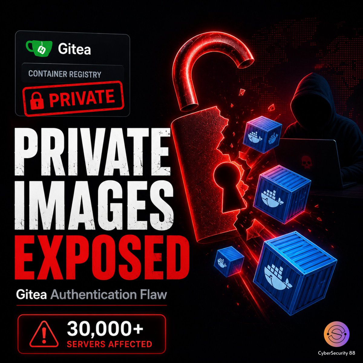 CSec88's tweet photo. Private No More: Gitea Vulnerability Exposes Container Images
A newly discovered Gitea flaw shows how silent permission issues can expose critical infrastructure for years.
#CyberSecurity #Gitea #DevSecOps
Full story 👉
https://t.co/NXXHQO3ClB https://t.co/5c22HItyOJ