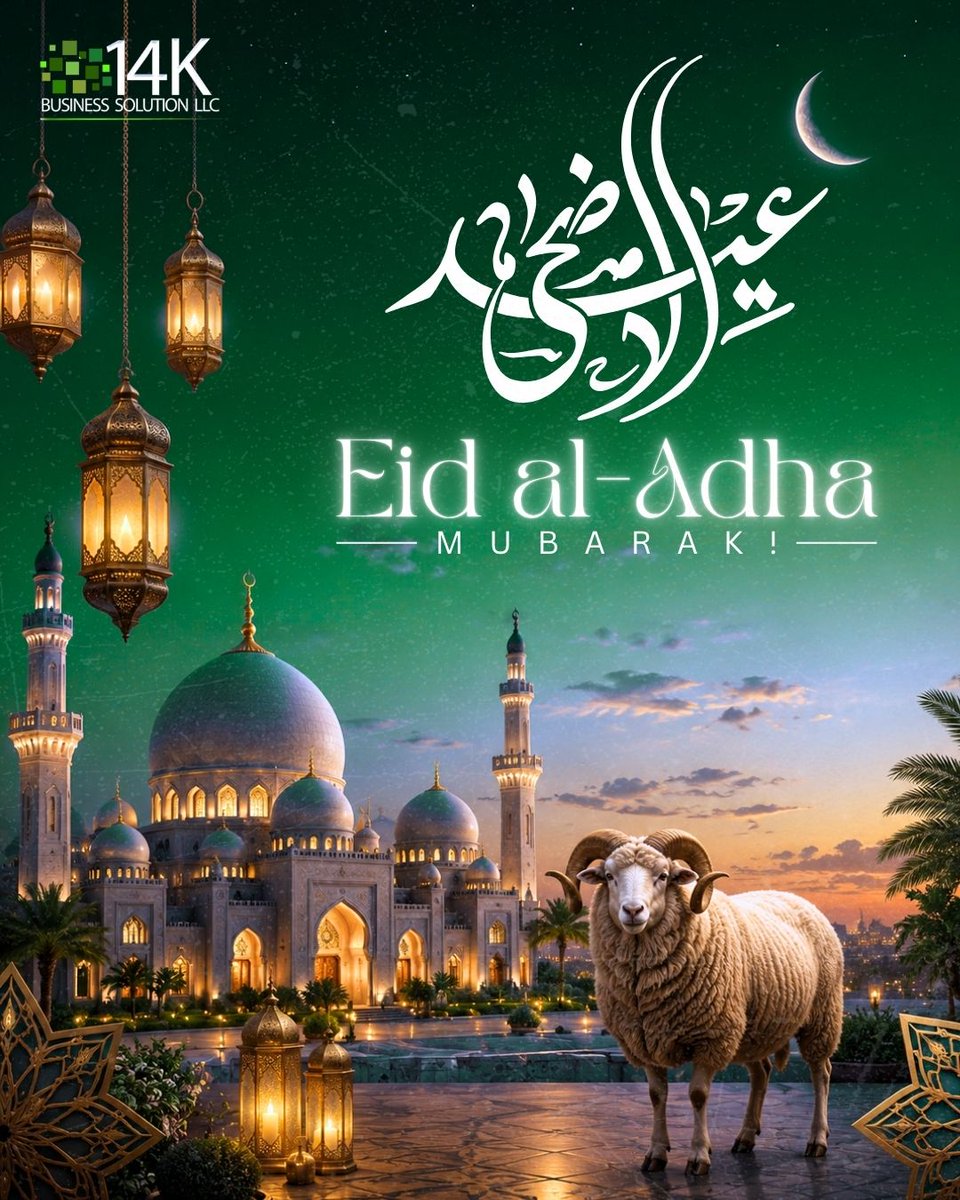 14Solutions's tweet photo. Eid-Ul-Adah Mubarak!

#eiduladah #eidblessings #eidmoments #eidfestivities #spiritofsacrifice https://t.co/LoklaGL3UD