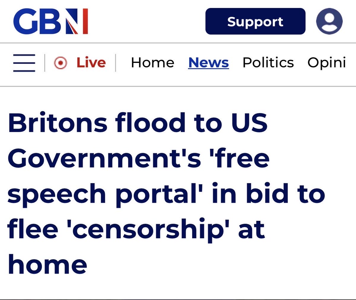 SpeechUnion's tweet photo. British citizens are flocking to a US free speech portal to avoid censorship at home.

US Under Secretary of State for Public Diplomacy Sarah Rogers says the new https://t.co/azO5rB5vR0 website — created by the Trump administration to bypass overseas “hate speech” restrictions — has been inundated with British users.

The site is a “censorship circumvention project”, launched in response to growing concerns about Orwellian online safety regimes such as the UK’s Online Safety Act and the EU’s Digital Services Act.

It says a great deal when Britain’s closest ally feels compelled to create a website to help British citizens access the internet freely.

Read more below 👇