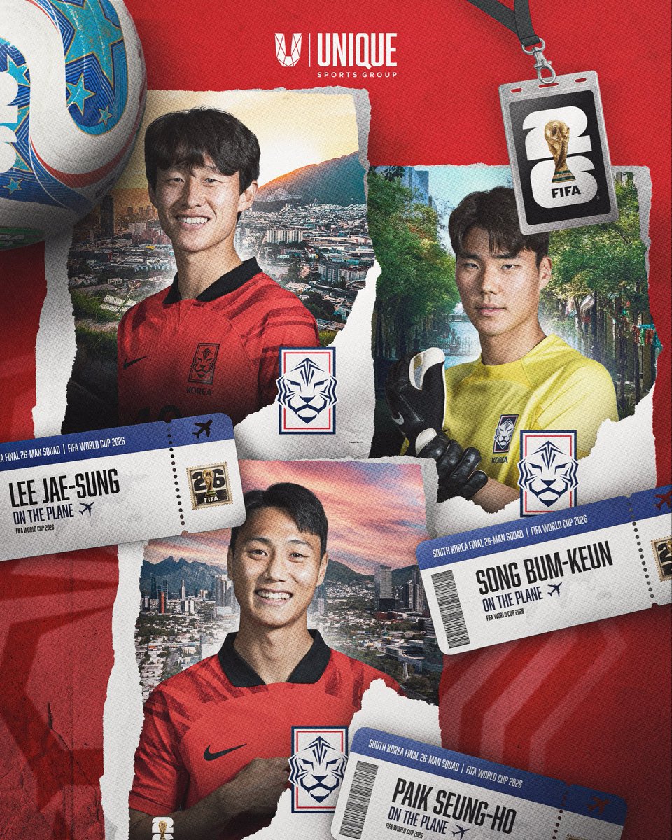 UniqueSG's tweet photo. Congratulations to the Unique Sports Group trio included in South Korea’s squad for the 2026 FIFA World Cup.

#BeUnique https://t.co/ooRwN4cWYo