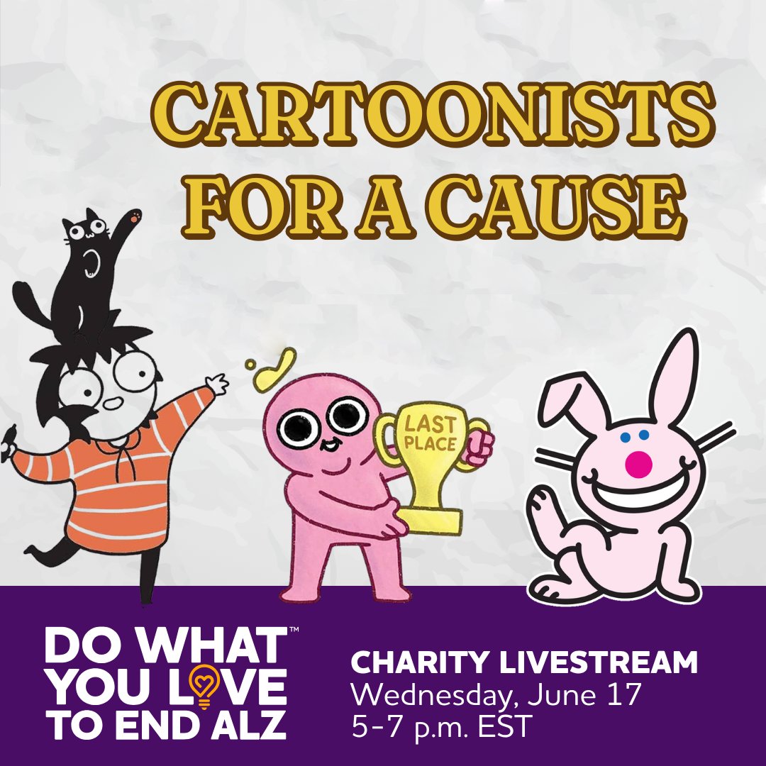 MrLovenstein's tweet photo. I'm doing a Charity Livestream benefiting the Alzheimer's Association with @SarahCAndersen 
and Jim Benton! RSVP HERE 👉 https://t.co/ohUA5yJop0 https://t.co/2kH4xvWB4w
