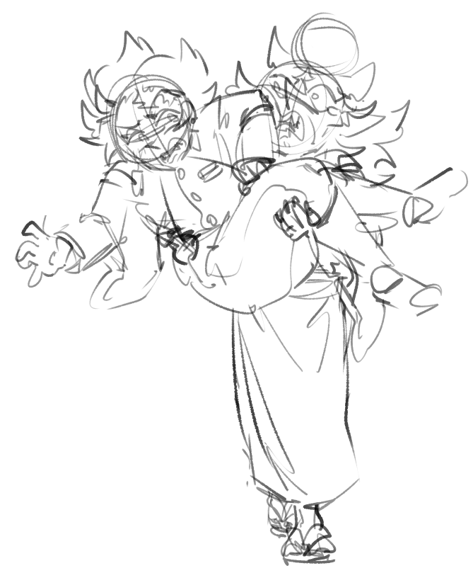 mura_chin_chi's tweet photo. hanchan is a demon so i think he can easily pick tan up, he just act like he cant do it (hoping tan would pick him up instead) https://t.co/LTfRA8AhNw