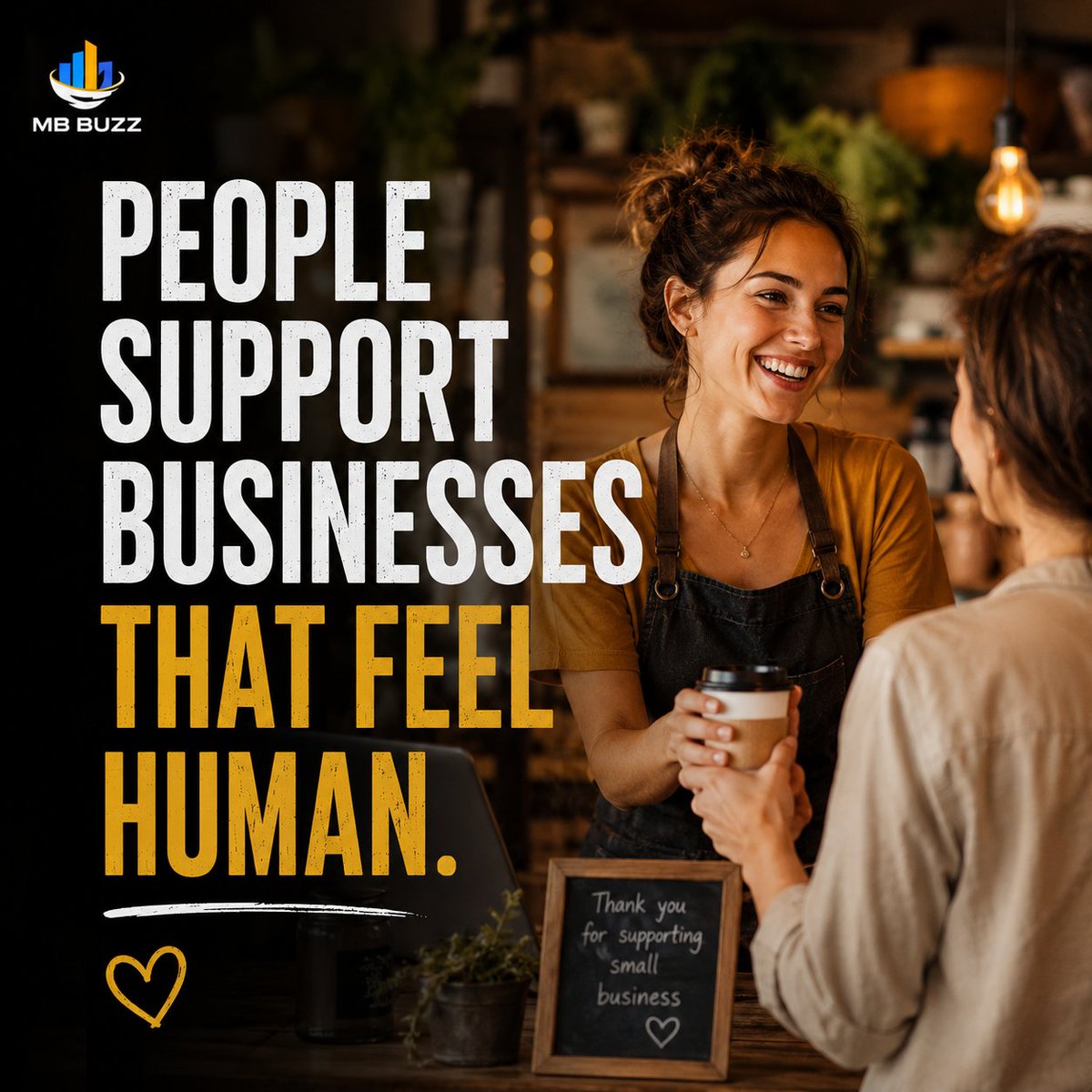 MBBuzzllc's tweet photo. The businesses people remember most usually have one thing in common:
they feel human. 🙂
Real conversations.
Real care.
Real connection. https://t.co/6ZvCGrQRwJ