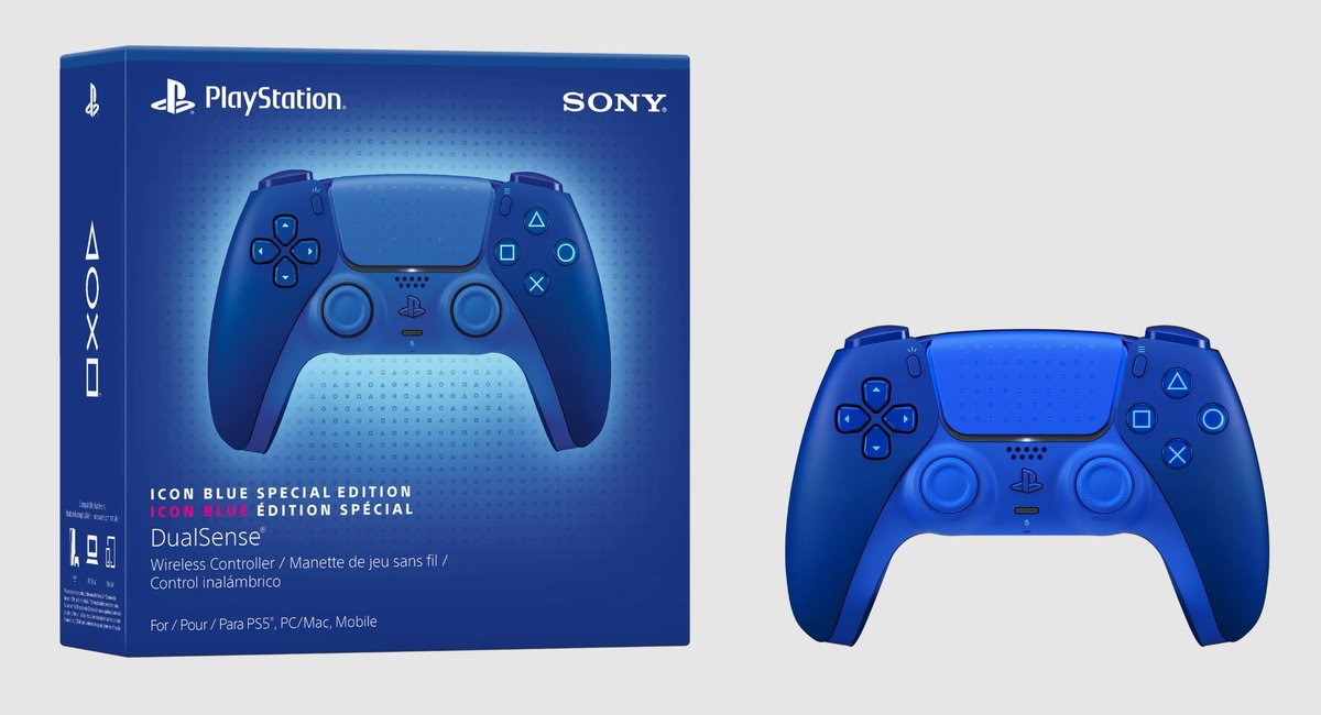 Wario64's tweet photo. Sony PS5 DualSense Wireless Controller - Icon Blue is $64.99 at Walmart https://t.co/YBbebn0aus #ad https://t.co/ca95HxhfCJ