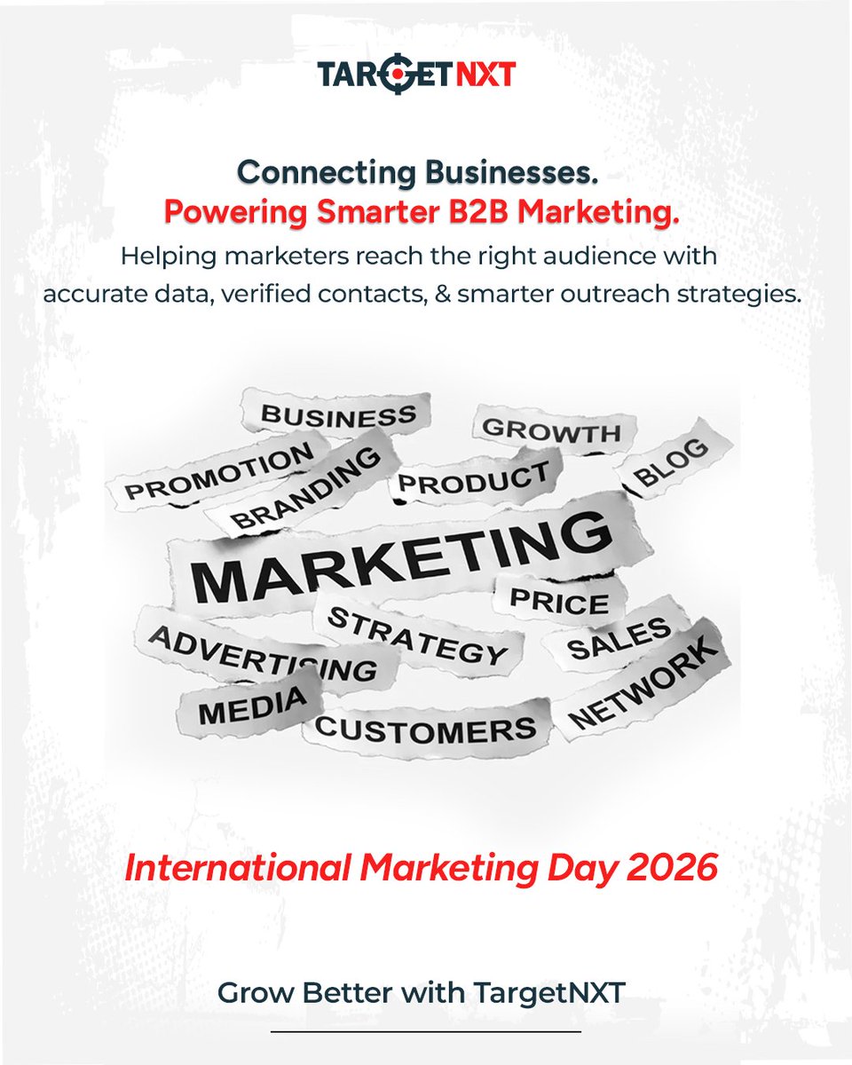 TargetNXT's tweet photo. Great marketing doesn’t interrupt people, it connects with them. 🚀

Happy International Marketing Day to the strategists, storytellers, and marketers creating real business impact every day.

#internationalmarketingday #b2bmarketing #digitalmarketing #leadgeneration https://t.co/pwVf4zqMOk