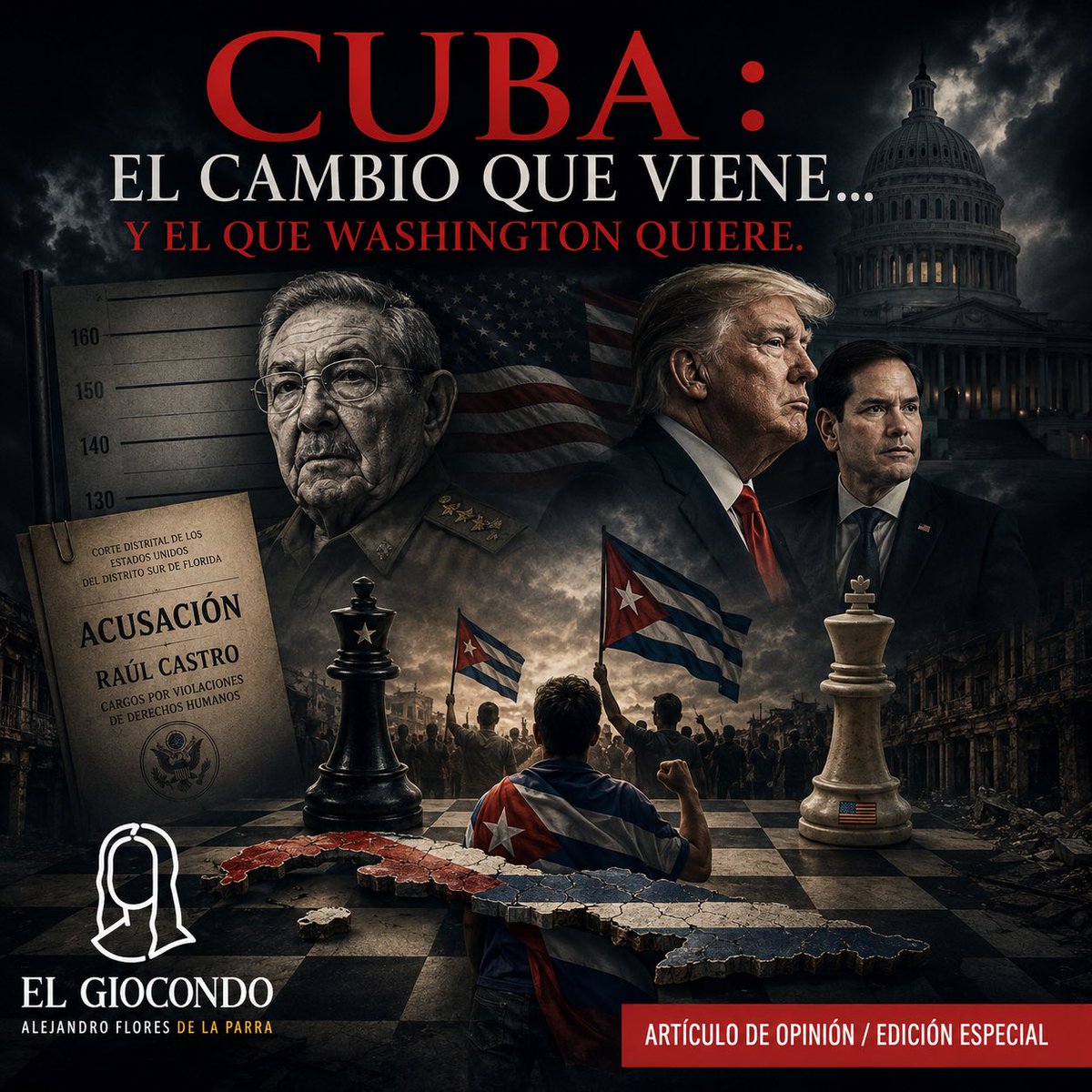 AlejandroFdelaP's tweet photo. Cuba está más cerca que nunca de un cambio político. Pero una cosa es lo que necesitan y desean los cubanos… y otra muy distinta lo que busca Donald Trump con su ofensiva contra el castrismo.

La acusación contra Raúl Castro, el papel de Marco Rubio, la crisis interna del régimen, los intereses de Estados Unidos, Rusia y China, y el riesgo de que el “fin” de la dictadura no signifique necesariamente libertad para el pueblo cubano.

En mi nueva columna publicada en https://t.co/q0Fc5FutK7, analizo por qué el derrumbe del castrismo podría convertirse también en una nueva disputa geopolítica por el control de la isla. Porque cuando las potencias hablan de democracia, casi siempre también están hablando de negocios, influencia y poder. 👇🏼