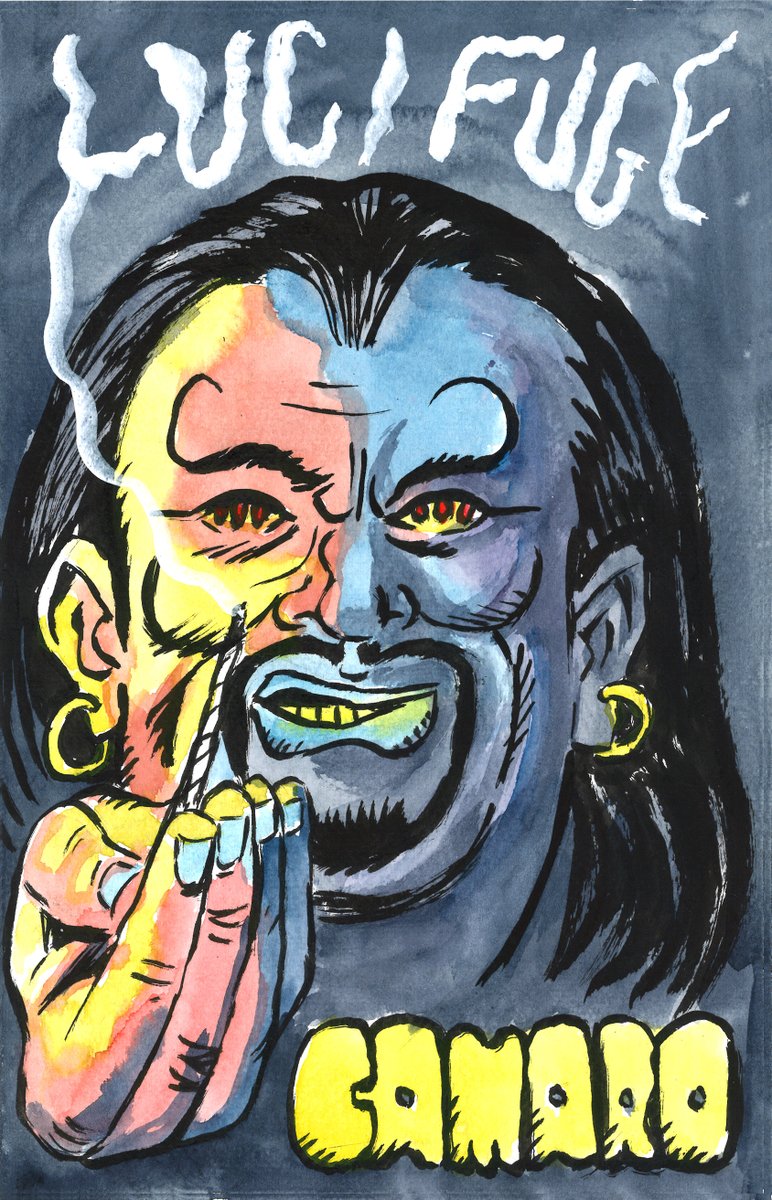 CaveEvil's tweet photo. New from Spider Scalp Press
LUCIFUGE CAMARO

Short Story Reader by Kevin Birge (Slam Bang)
Art by Peter Landau (Screw Magazine

Clarence just wants to get stoned and laid. He has only crumbs of dope and not a woman to flirt with, but there is an old lamp Aladdin style lamp on his table. He picked up the ol' metal thing during an acid trip, for a giggle he decides to rub it...

This story is ADULTS ONLY!
https://t.co/ioefcOV2tN