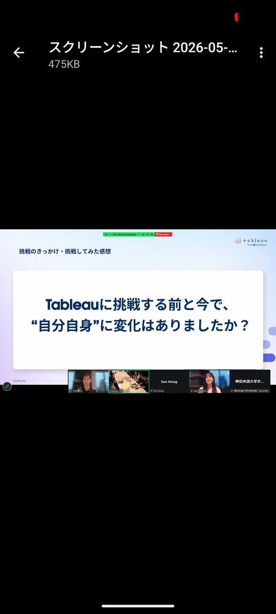 GotaOyama's tweet photo. 本日は #Tableau学生ユーザー会 にご参加頂き、誠にありがとうございました！

幹事として企画や当日の運営を初めて行い、直前まで上手くいくか超不安でしたが、登壇したお二人のLTを聞き、場を創って良かったと思いました！

最後に神田外語大学データ・AIラボのみんなで写真を📷 笑顔で締めました！ https://t.co/i4bx2PImCv