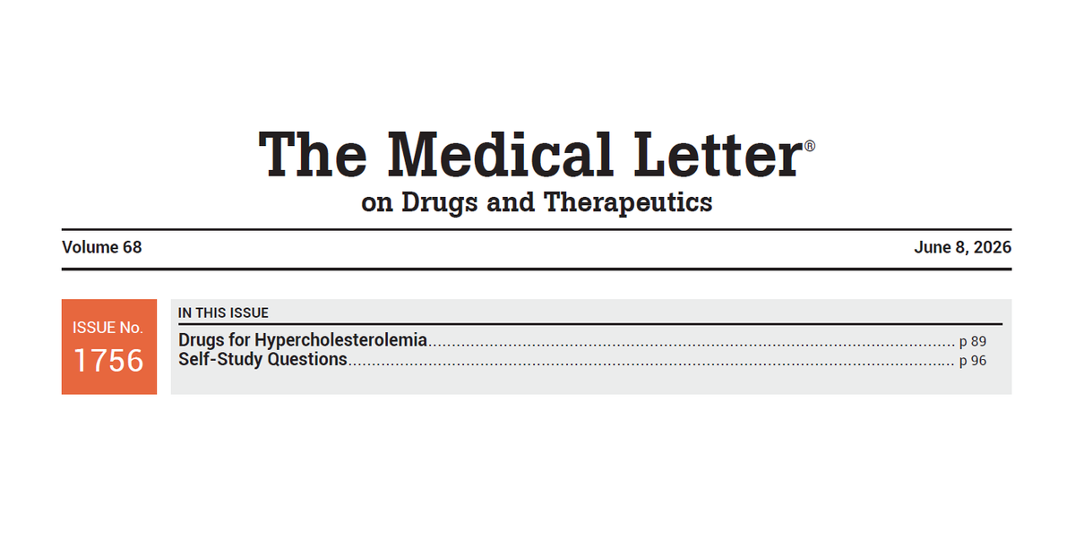 MedicalLetter's tweet photo. Read our latest issue: https://t.co/hzFpKJo8YP

#hypercholesterolemia #statins #lipidlowering https://t.co/o8om5HpbzO